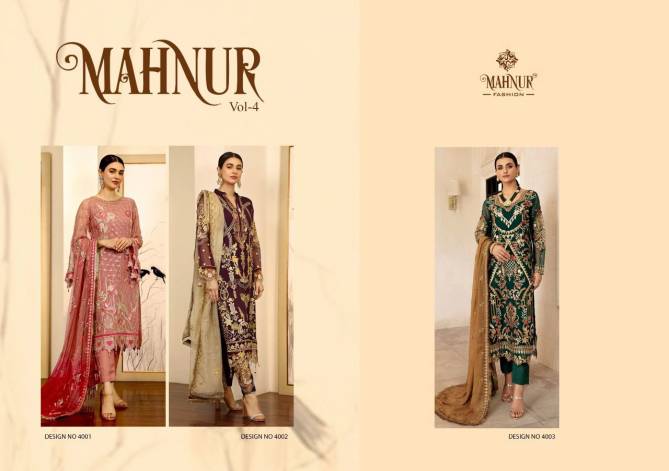 Mahnur 4 Bridal New Festive Wear Designer Georgette Pakistani Suit Collection